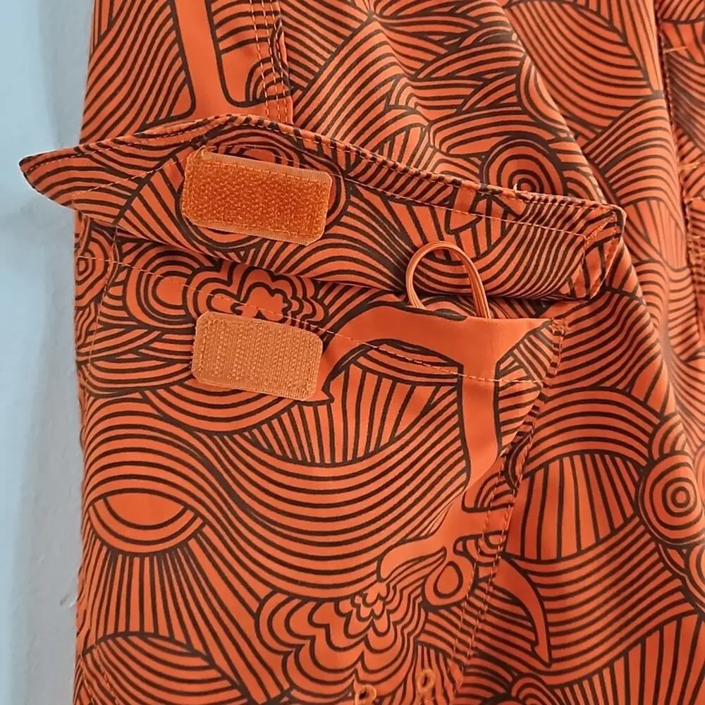 The North Face Board Shorts Swim Trunks Orange Anchors Waves Print‎ | Men's 32